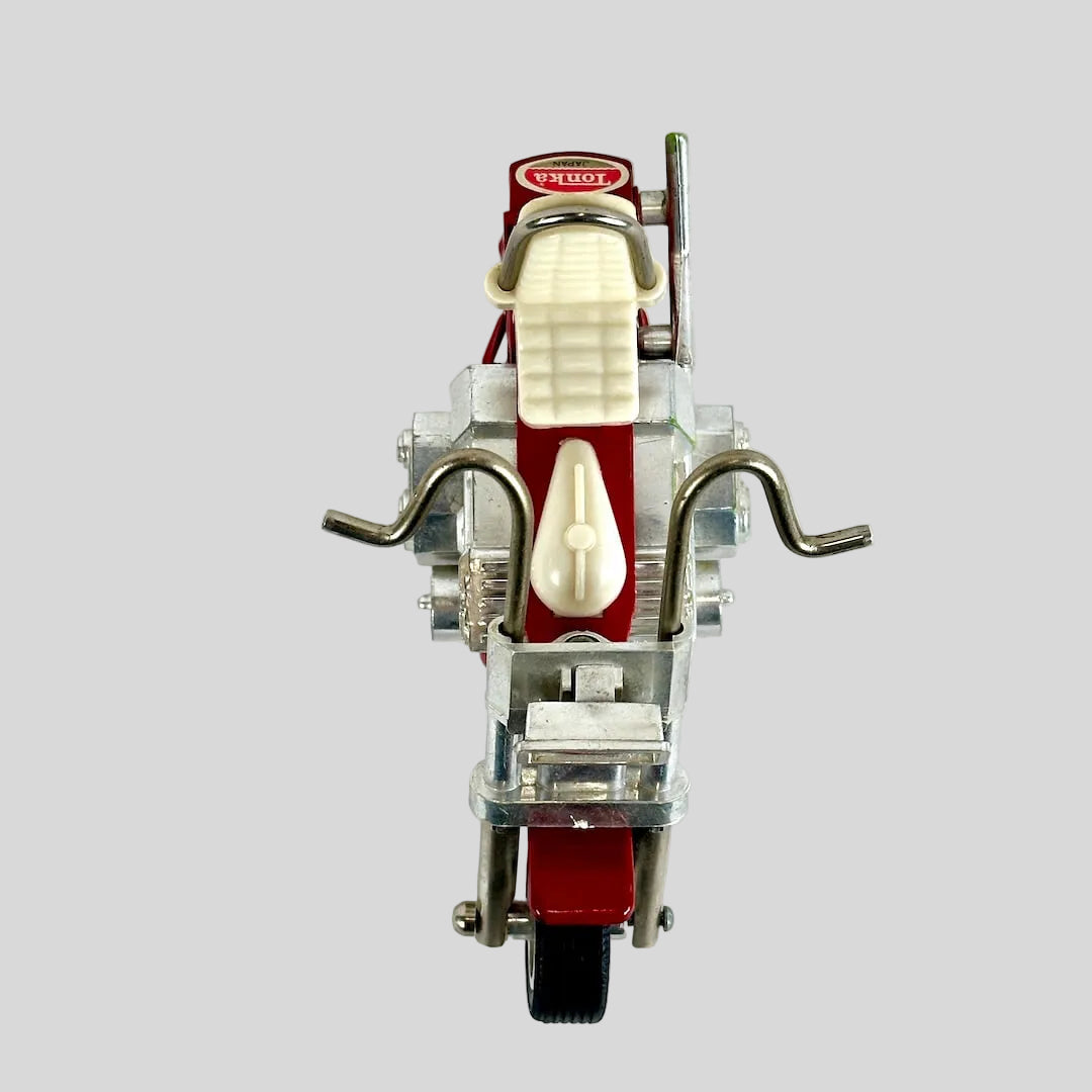 Model of a vintage motorcycle on a white background