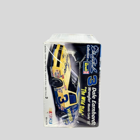 Model car in packaging with Dale Earnhardt branding on a white background