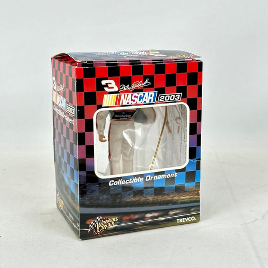 NASCAR collectible ornament in a checkered box packaging on a white background