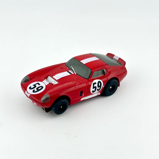 Red model car with number 59 on a white background