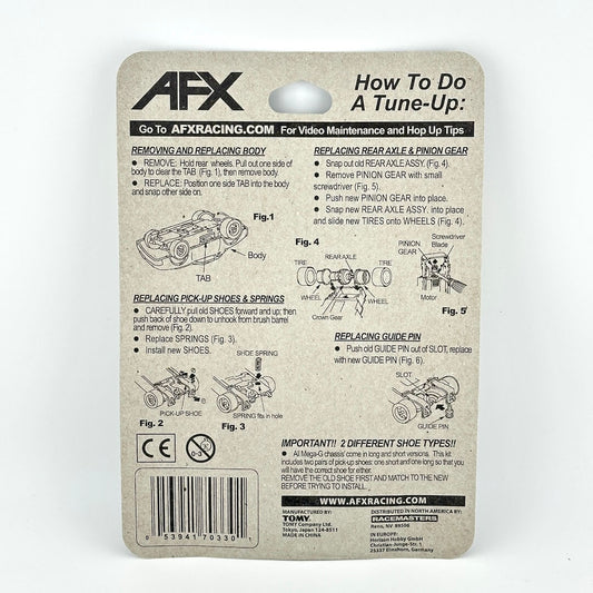 Backside of packaging with use instructions and manufacturing information.