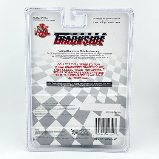 Racing Champions 10th Anniversary Trackside diecast collectible in its original clear plastic blister packaging.