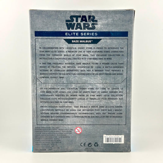 Back of Star Wars Elite Series packaging showing product details in English and in French.