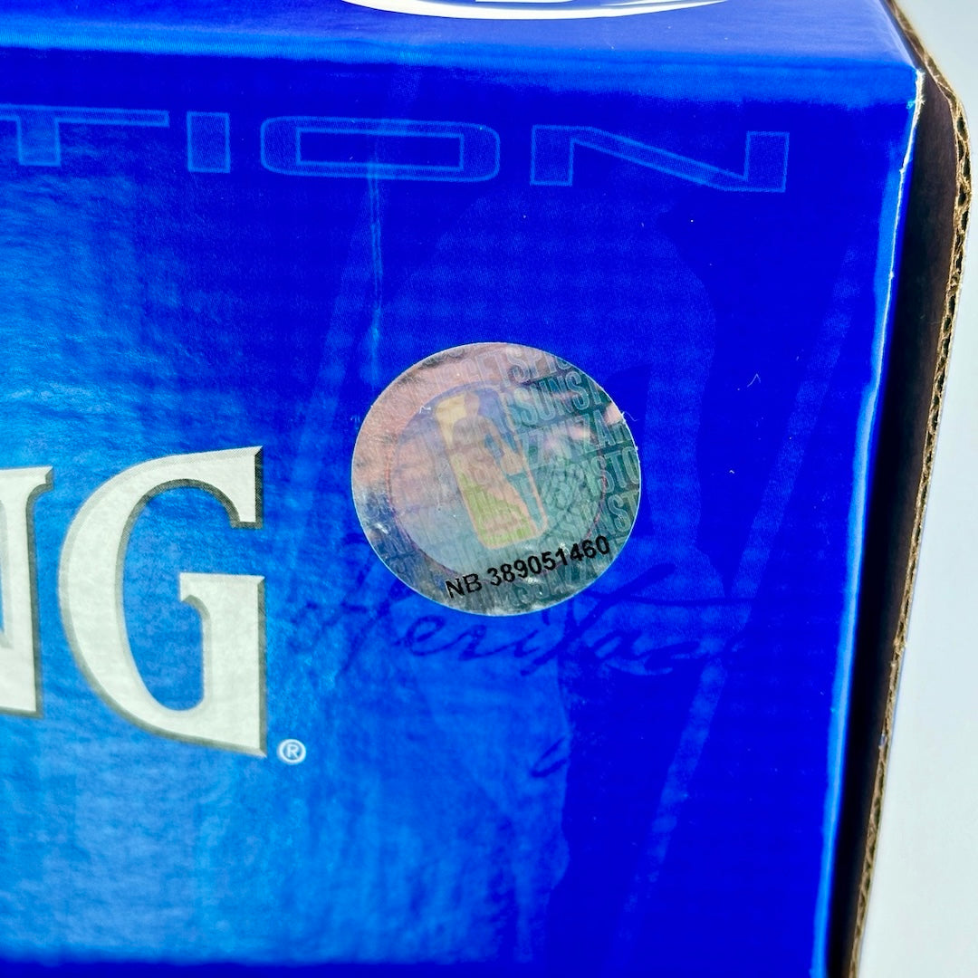 Close-up of authenticity sticker with # NB 389051460