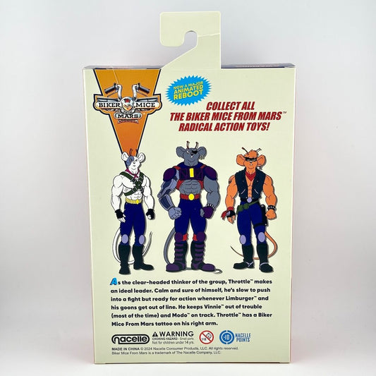 Package of Biker Mice from Mars action figures with character illustrations and text.