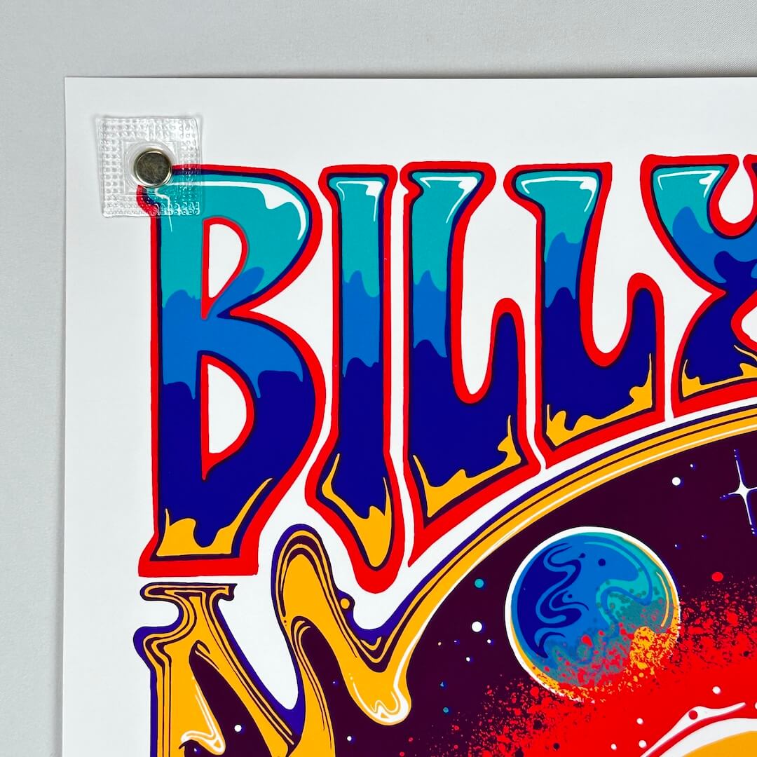 top left corner of poster featuring perfect edges and corner.