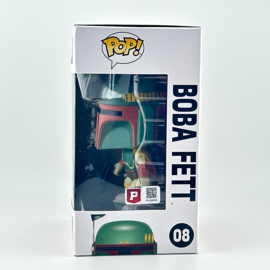 Funko Pop! Boba Fett figure packaging with Star Wars branding on a white background