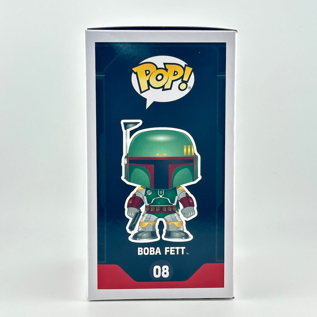 Funko Pop! Boba Fett figure packaging with Star Wars branding on a white background