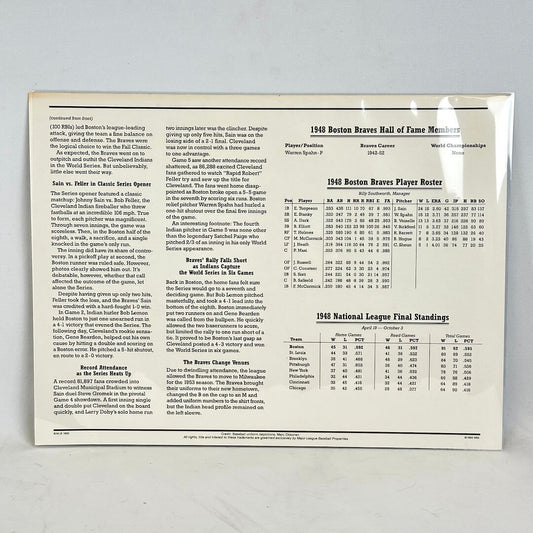 Vintage sports memorabilia sheet with text and tables on a gray background