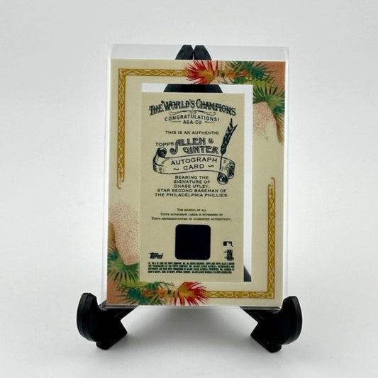 Back of card showing card & player details. Shows cutout window and place for holo sticker.