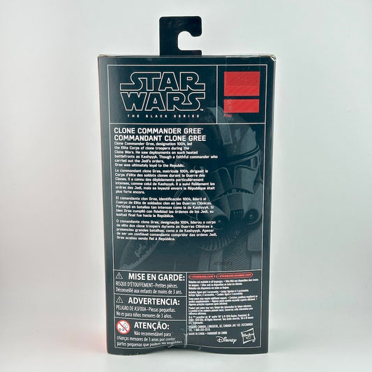 Back panel of Star Wars action figure packaging featuring character lore and sketch, and product information.