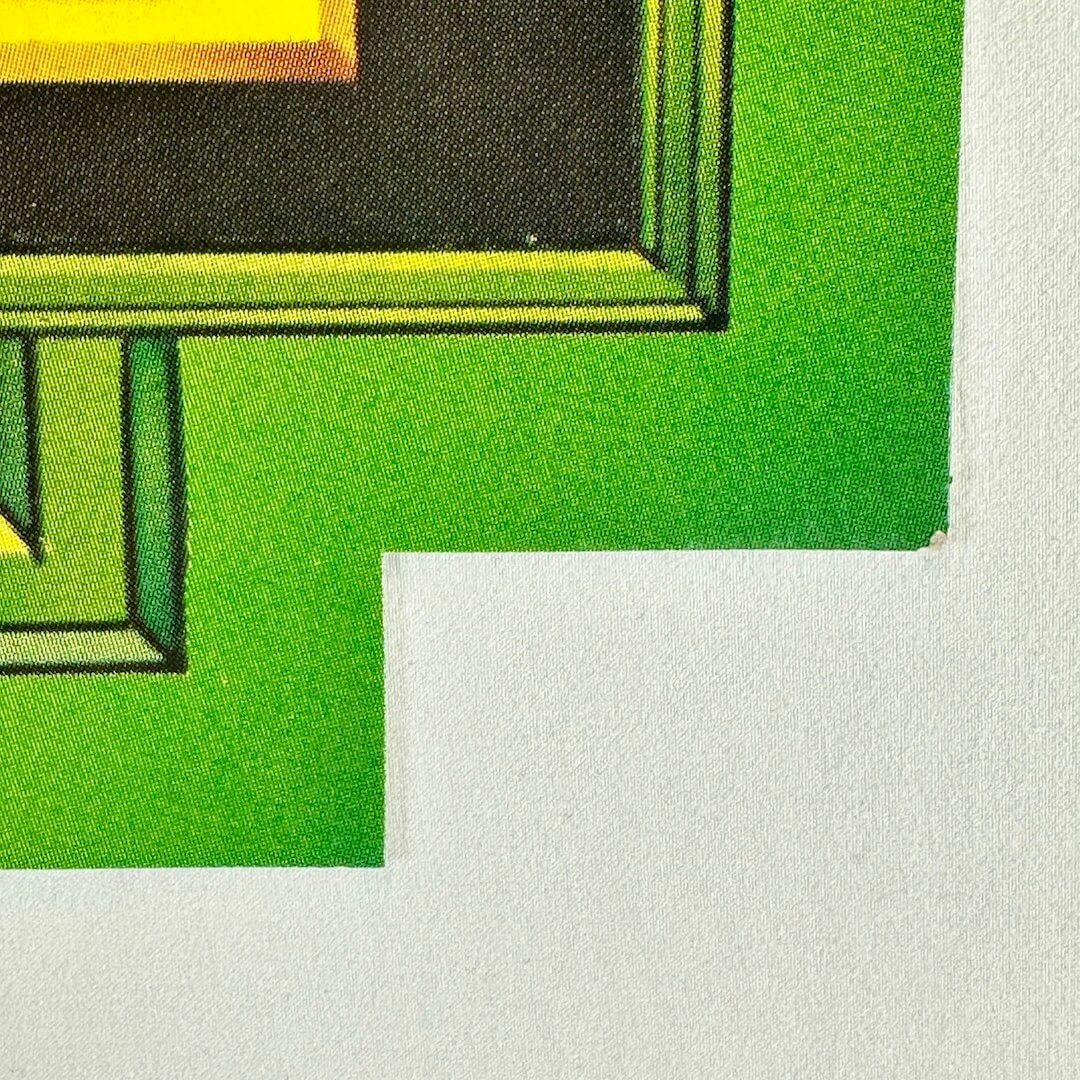 Clean edges along bottom right section, minor corner wear.
