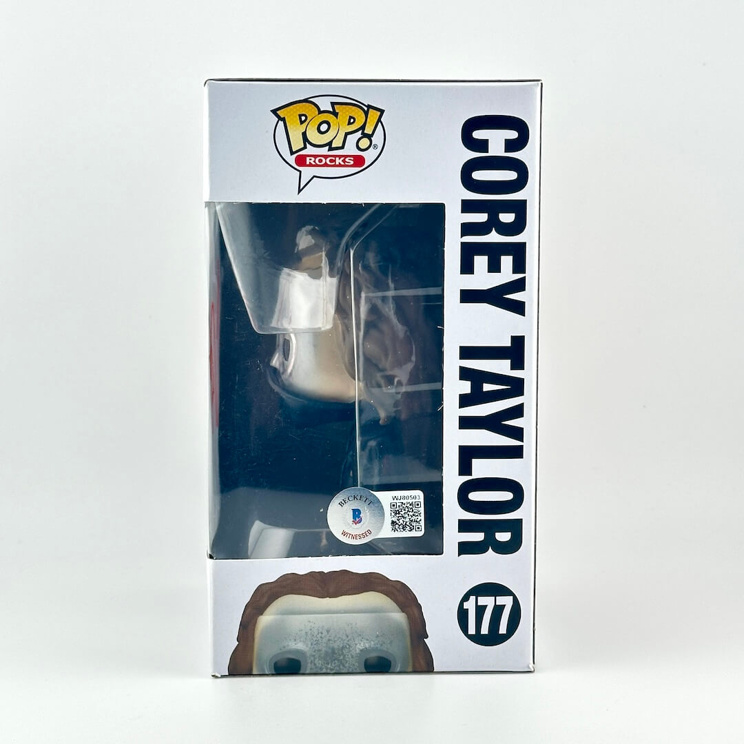 Funko Pop! Rocks vinyl figure packaging with Corey Taylor's name on a white background