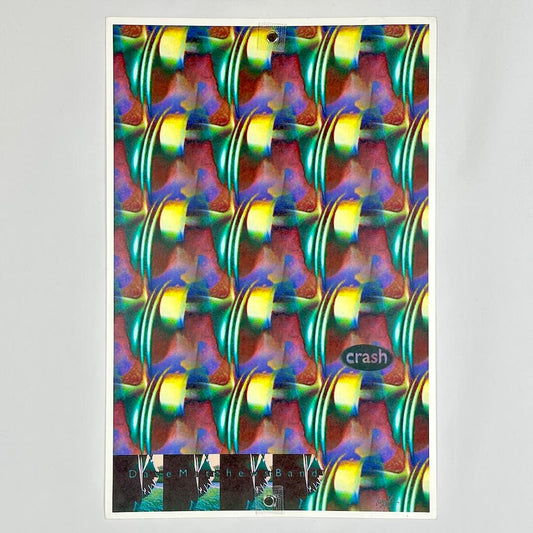 Colorful abstract pattern with 'crash' branding on a gray background