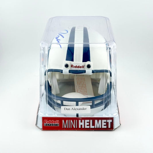 Riddell sports mini football helmet with Tennessee Titans logo in packaging on a white background