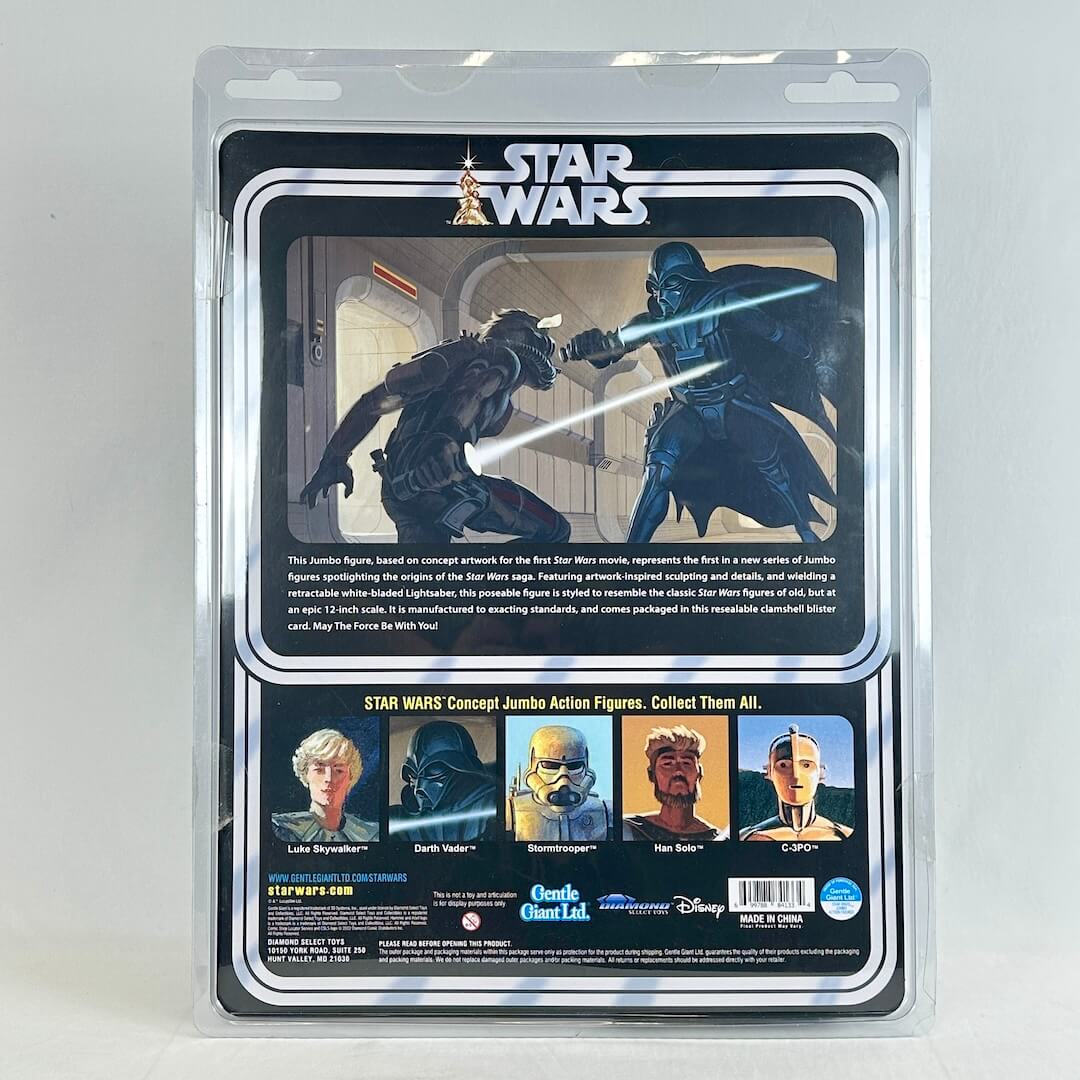 Star Wars Concept Jumbo Action Figures collectible figure packaging back view, featuring artwork.