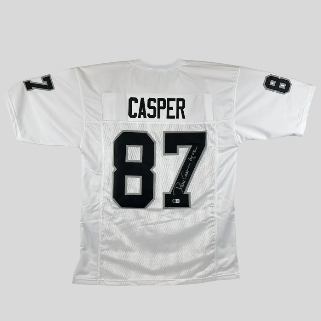 White sports jersey with 'Casper' and number '87' on a gray background