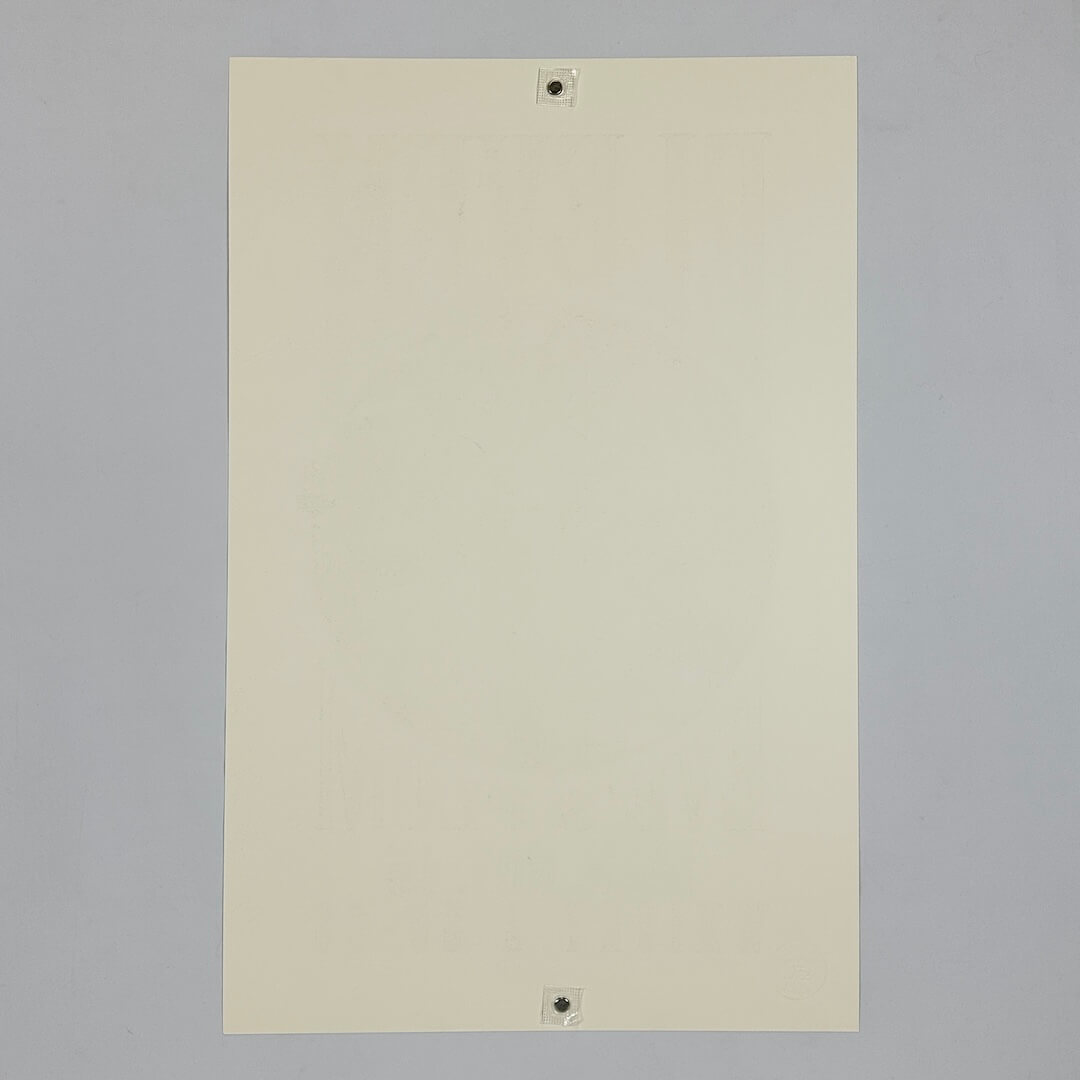 Backside of poster showing no damage.