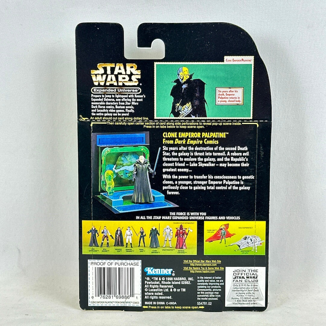 Star Wars action figure packaging with character illustration and text on a white background