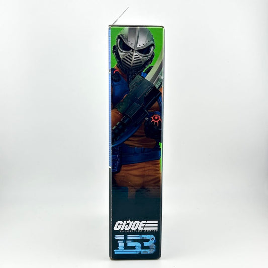 Side view of toy packaging against white background.