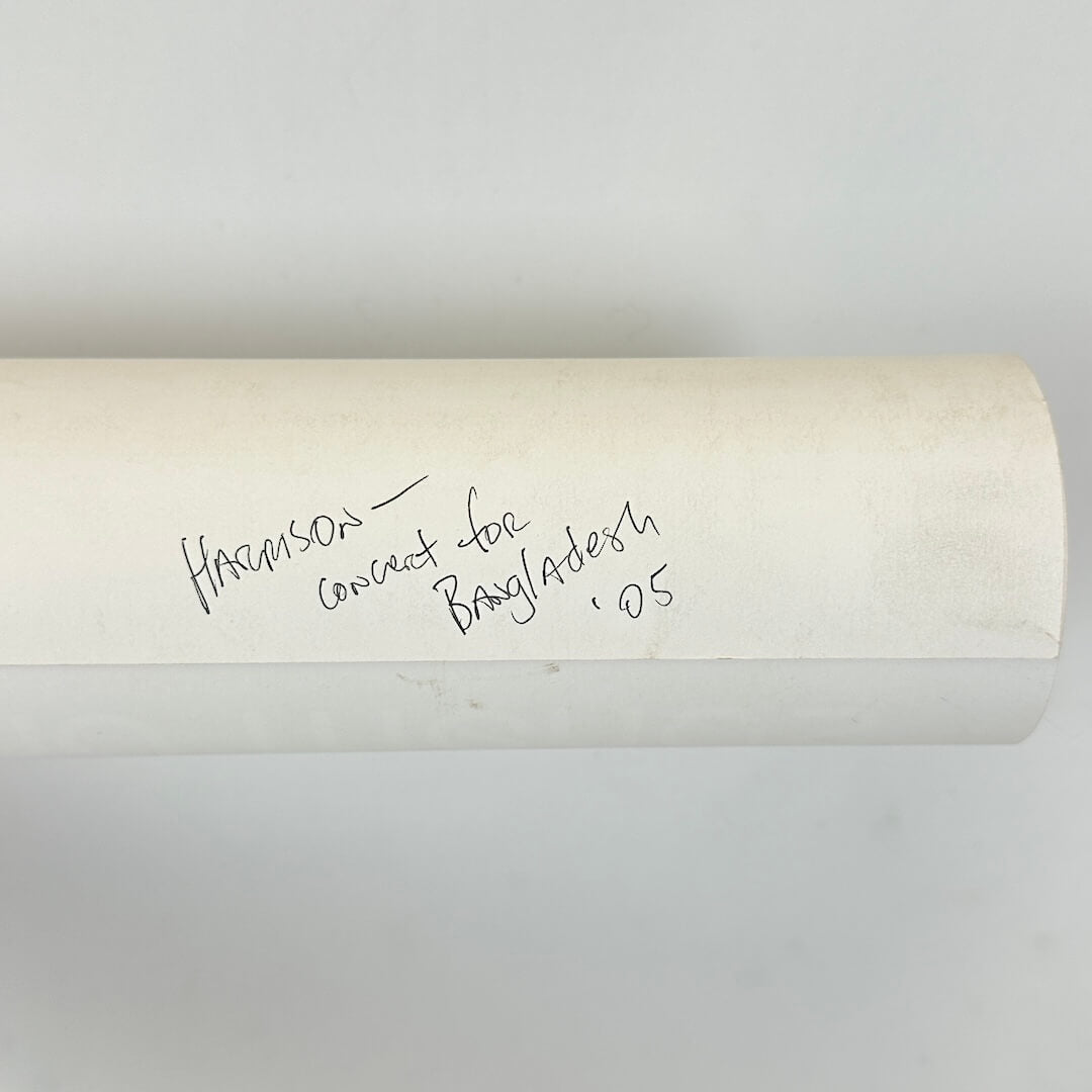 Rolled poster with pen note on reverse side with artist name and poster subject matter.