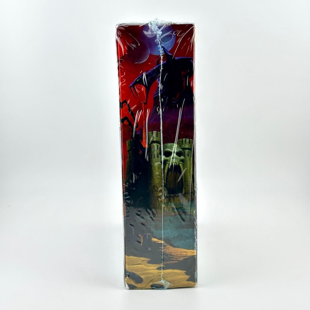 Tall, rectangular box with artistic design on a white background