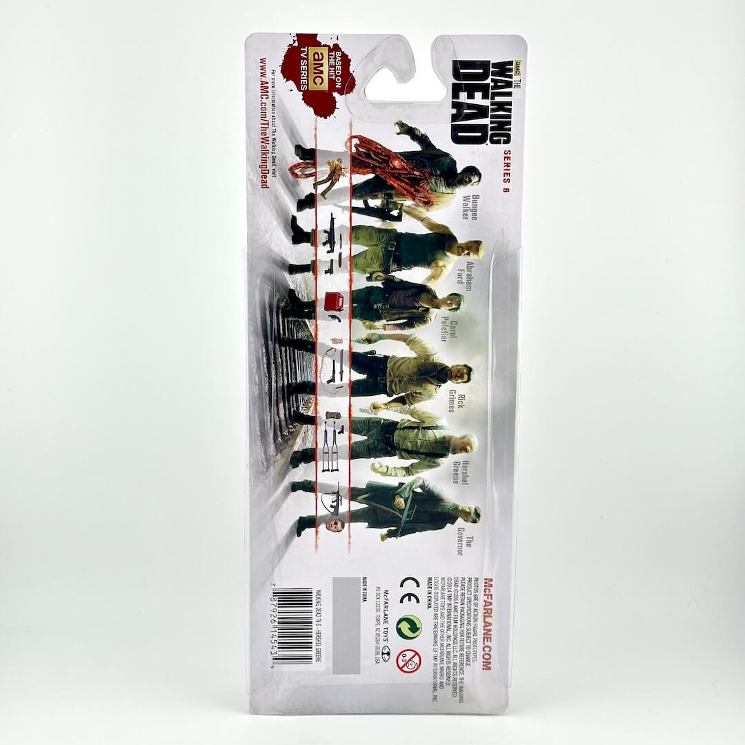 Packaged action figure from The Walking Dead Series 5, shown in its original hanging blister card packaging.