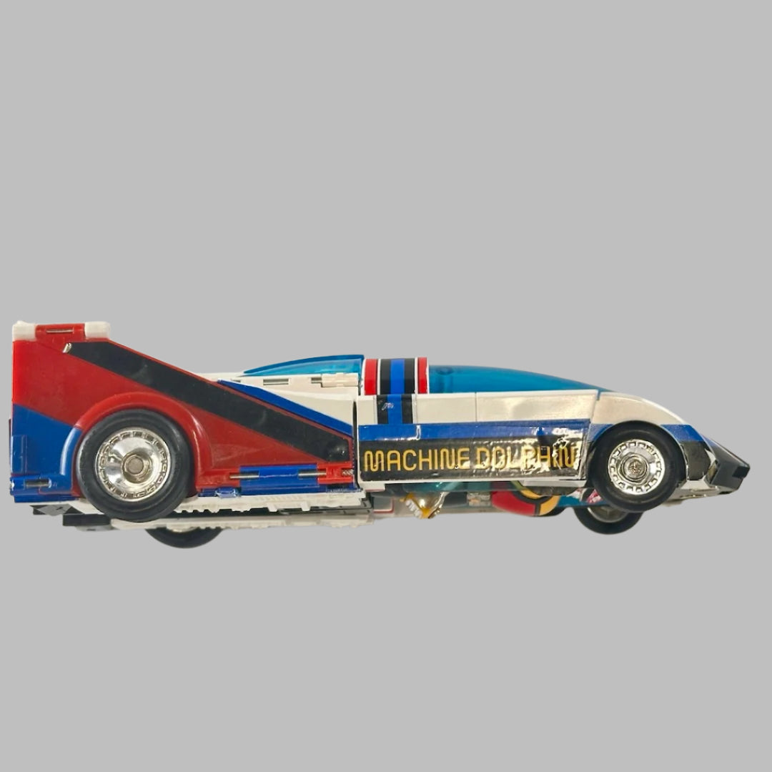 Machine Dolphin Diecast Car with Machine Man Action Figure - 1983 - Bandai Godaikin