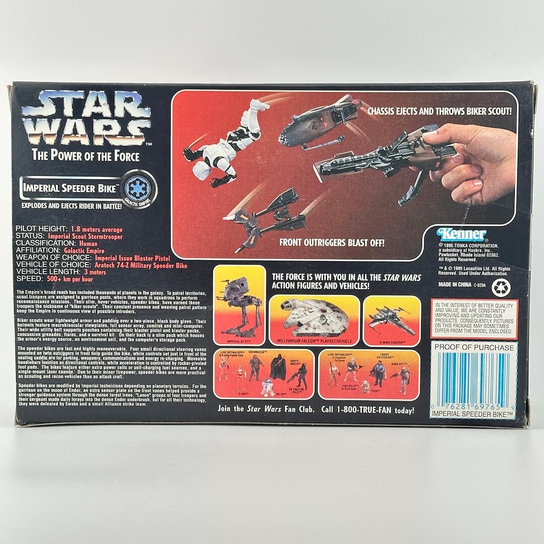 Back of a Star Wars toy box with product details and branding.