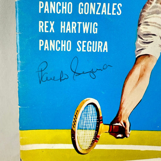 Close up of Pancho Segura signature on cover.