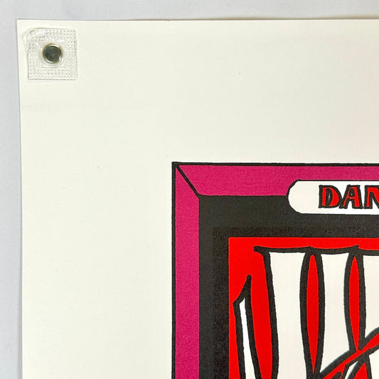 Top left corner of poster with crisp corner and clean edges, in mint condition.