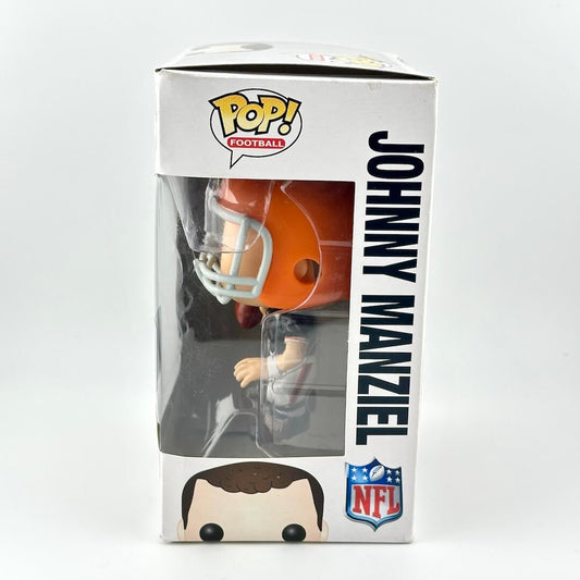 Funko Pop! vinyl figure packaging with Johnny Manziel on a white background