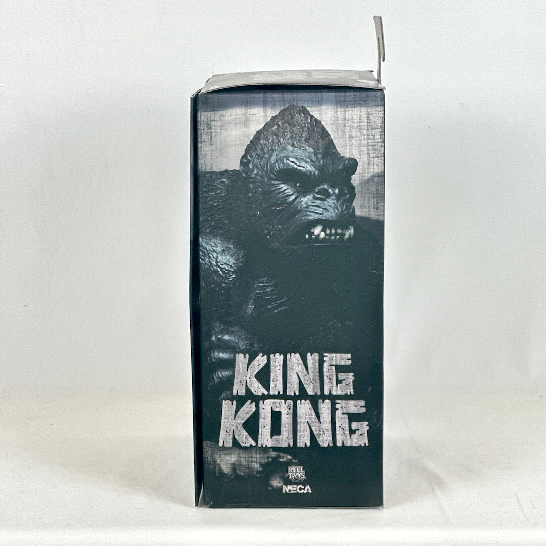 King Kong toy figure packaging with character and 'NECA' branding on a white background