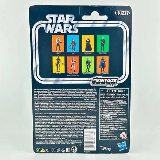 Star Wars The Vintage Line action figure back card packaging, showing character images and product details.