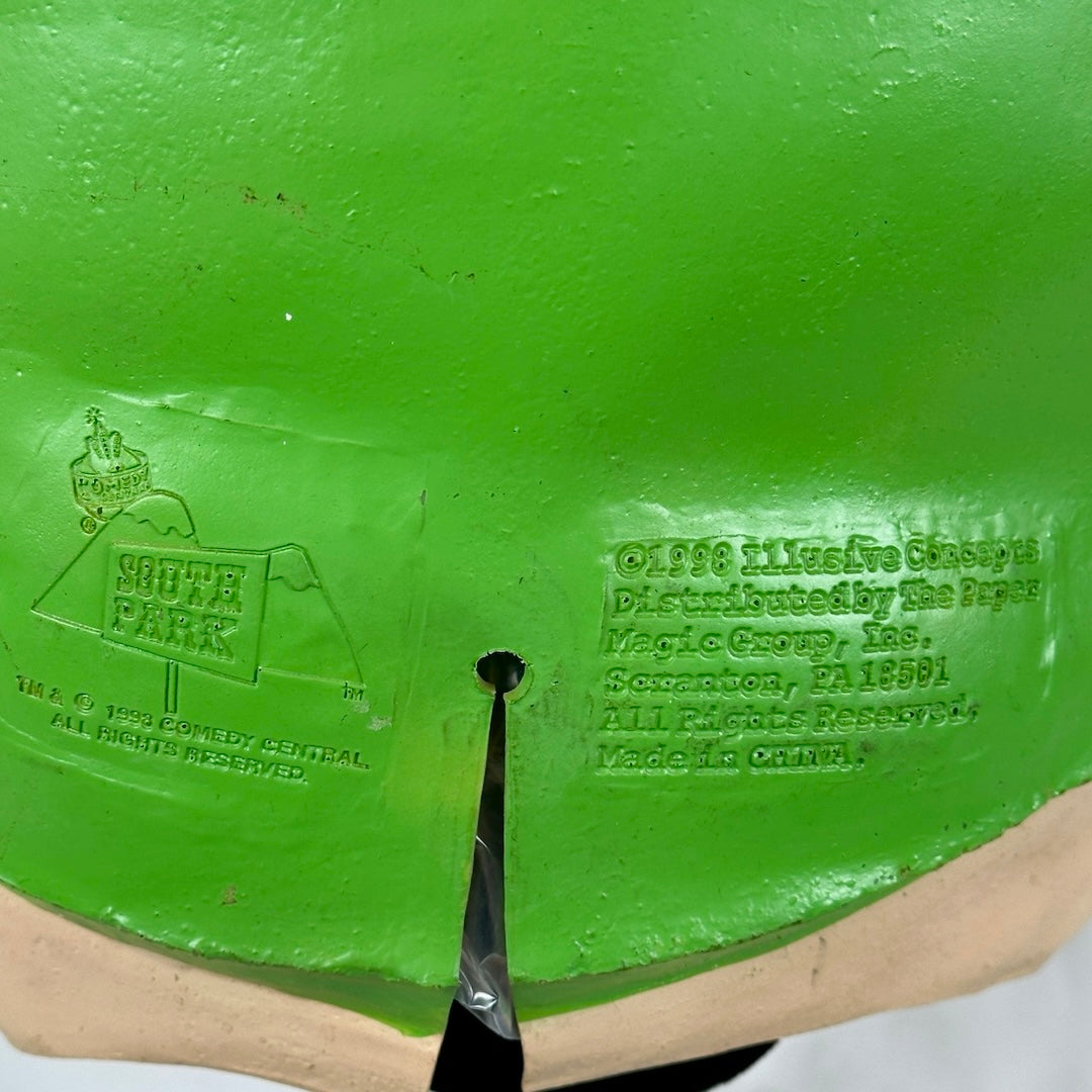 Close up of opening and copyright information debossed into material.