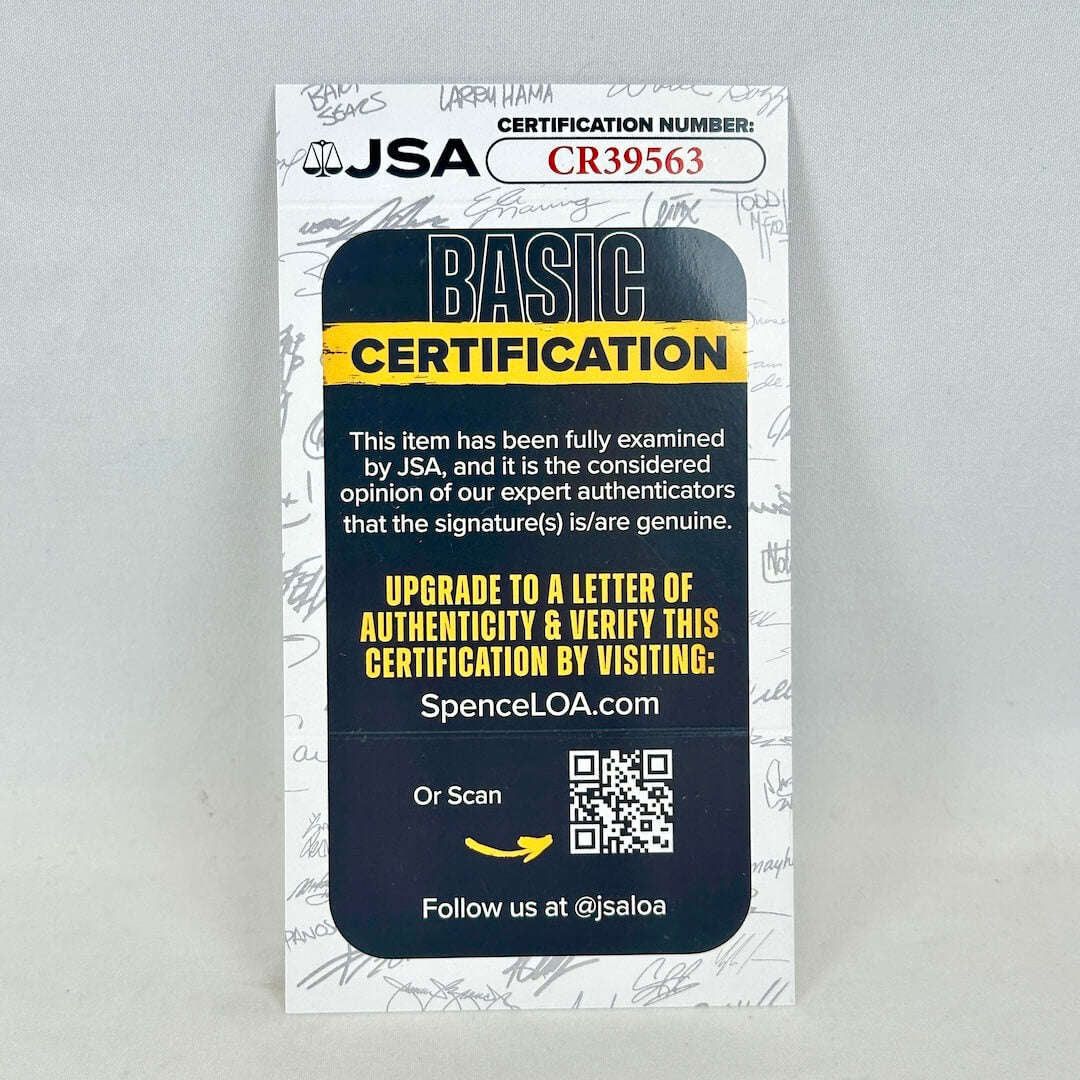 A JSA Basic Certification card with a white background, CR39563.