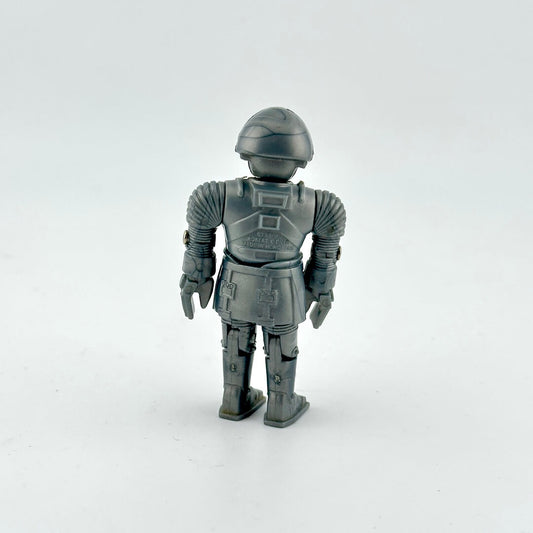 Gray action figure on a white background