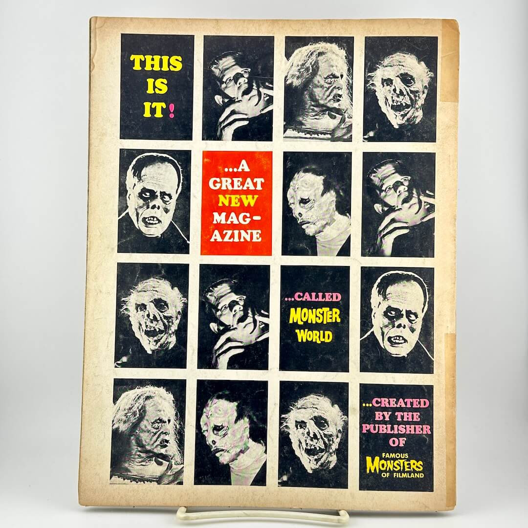 Back cover of vintage magazine highlighting new issue.