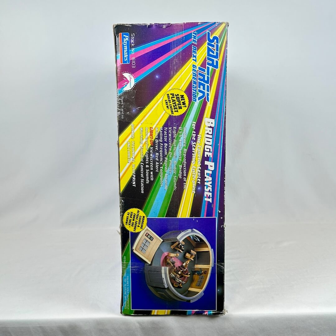 Side view of playset box to show wear