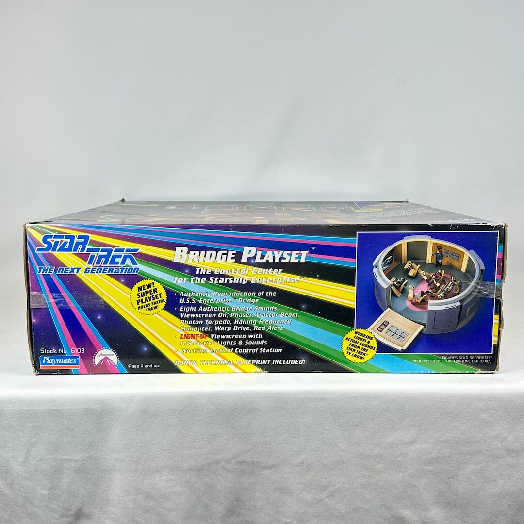Star Trek Bridge Playset packaging on a gray background