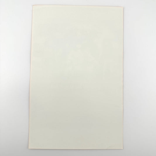 Backside of vintage handbill showing no damage and pristine condition.