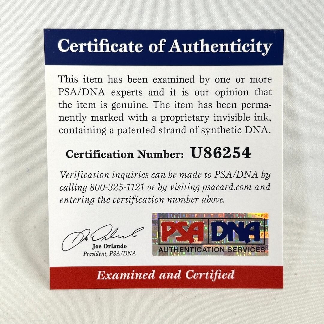 Certificate of authenticity by PSA/DNA.