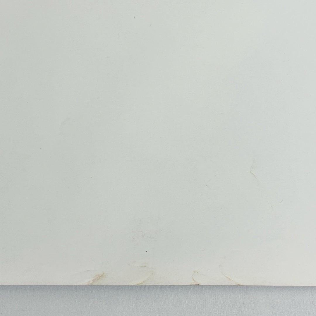 Close up of edge wear "bumps" at the bottom center of poster.