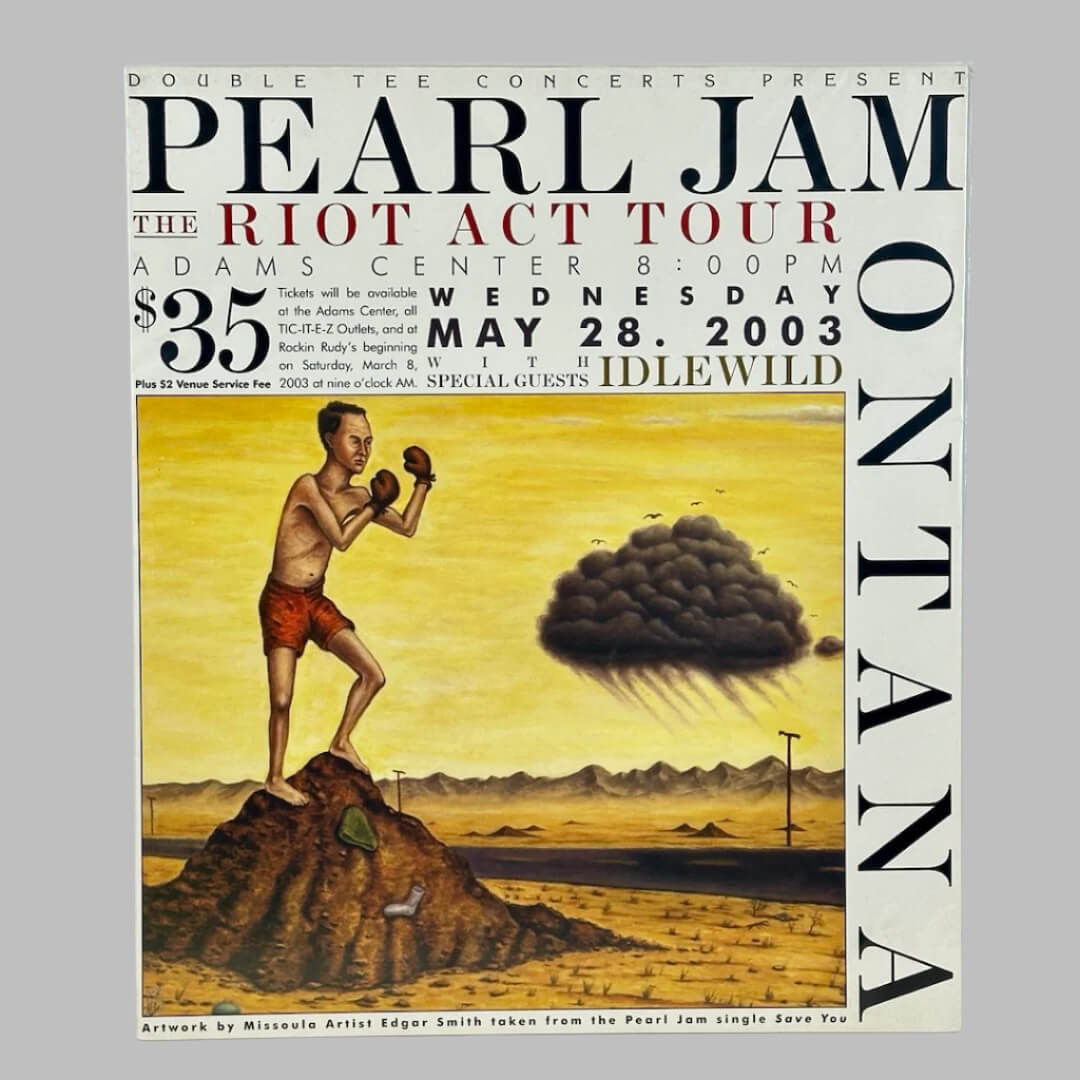 Newspaper style poster with single cover from Save You at bottom left corner & text describing event info around it.