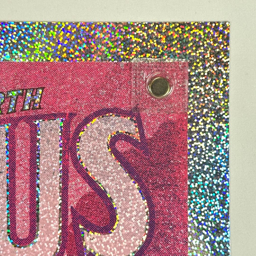 Top right corner of poster showing no damage to face, corner or edges.