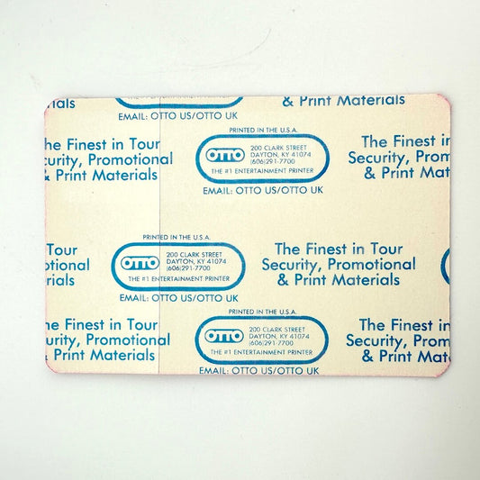Backside of sticker to show manufacturer information and condition.