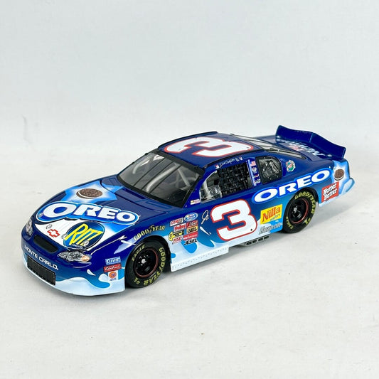 Model race car with Oreo branding on a white background