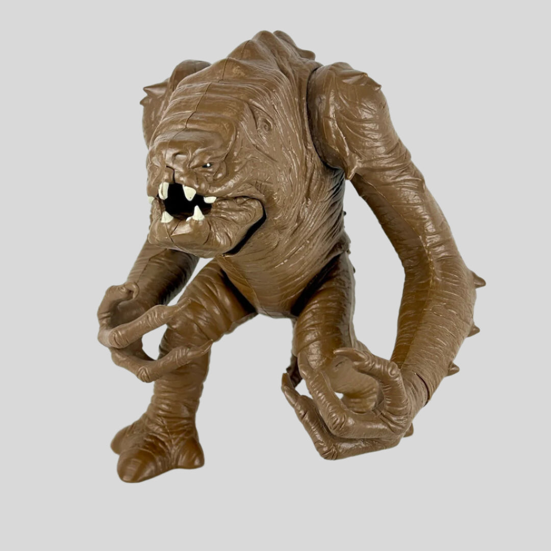 Brown monster-like figure on a white background