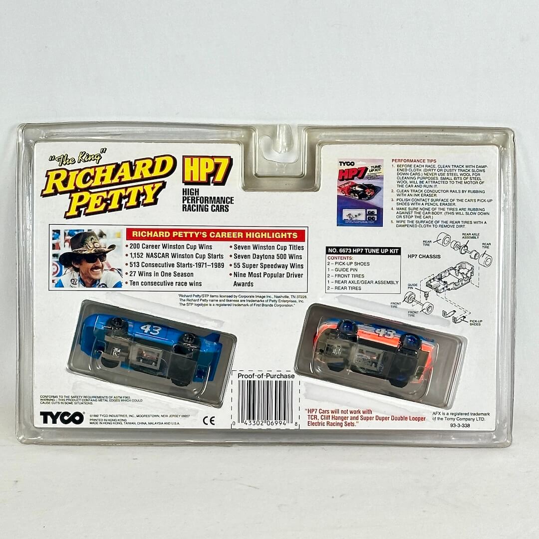 Richard Petty high-performance racing car packaging with clear front
