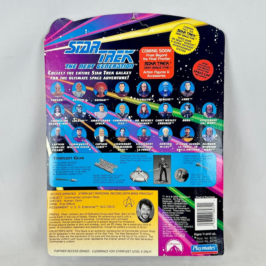 Star Trek toy packaging with character illustrations and branding